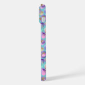 Aqua Iridescent Imprimé Léopard Monogrammé (Côté gauche)