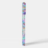 Aqua Iridescent Leopard Print Monogrammed Case-Mate iPhone Case (Achterkant / Rechts)