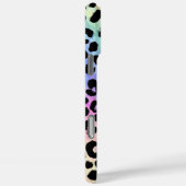 Aqua Iriserende Luipaardprint Monogram Case-Mate iPhone Case (Achterkant / Rechts)