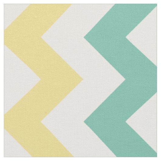 Aqua, jaune, tissu blanc de rayure de Chevron (Fermer)