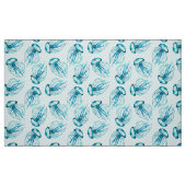 Aqua Jellyfish Waterverf Pattern Stof (Fat Quarter)