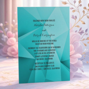 Aqua Jewel Tones Faire-part de mariage