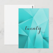 Aqua Jewel Tones Numéro de table Carte postale (Devant / Derrière)