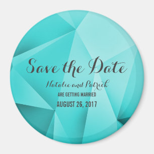 Aqua Jewel Tones Save the Date Magnet Magneet