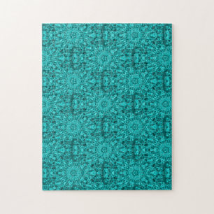 Aqua kaleidoscoop wateren geometrische abstracte k legpuzzel