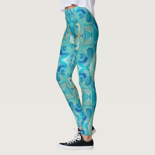 Aqua Kasih Swirls Leggings (Links)