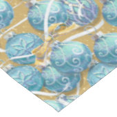 Aqua Kerstballen Tafelkleed (Gekanteld)
