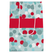 Aqua kerstStippen Gift Bag Medium Cadeauzakje (Achterkant)