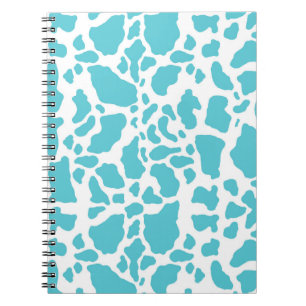 Aqua Koe Spots Animal Print Patroon Notitieboek