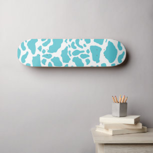 Aqua Koe Spots Animal Print Patroon Skateboard