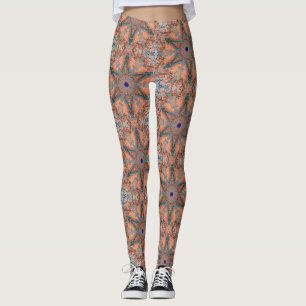 Aqua koraal caleidoscoop01 leggings