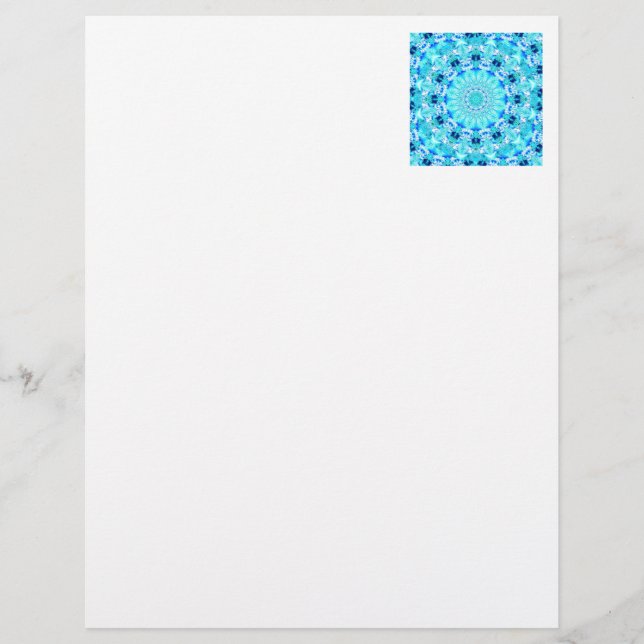 Aqua Lace, Delicate, Abstract Mandala (Voorkant)