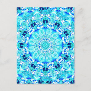 Aqua Lace, Delicate, Abstract Mandala Briefkaart