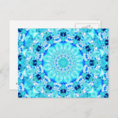 Aqua Lace, Delicate, Abstract Mandala Briefkaart (Voorkant / Achterkant)