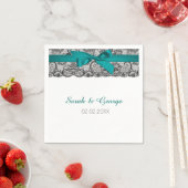 Aqua lace gepersonaliseerde bruiloft servetten (Insitu)