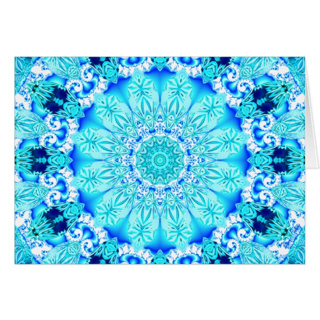 Aqua Lace Mandala, Delicate, Abstract (Voorkant Horizontaal)