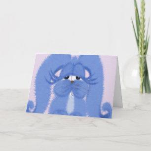 Aqua le lapin avec yeux somnolents Carte de Pâques