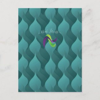 Aqua Leaf Flow – Teal Gradiënt Energie voor Modern Briefkaart