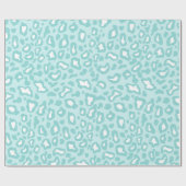 Aqua Leopard-inpakpapier Cadeaupapier (Vlak)