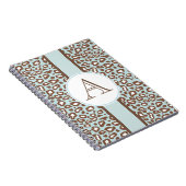 Aqua Leopard Monogram Journal Notitieboek Cadeau (Rechterzijde)