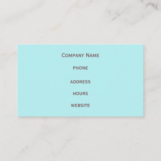 Aqua Leopard Pattern Visitekaartje (Achterkant)