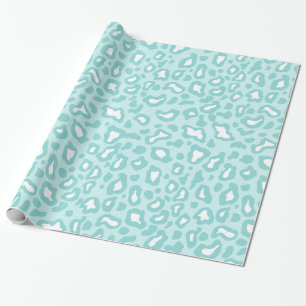 Aqua Leopard Wrapping Paper Cadeaupapier