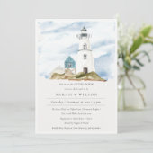 Aqua Lighthouse Mountains Couples Invitation de do (Debout devant)