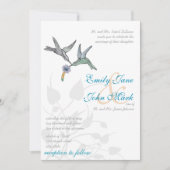 Aqua Lilac Corail Hummingbirds Faire-part de maria (Devant)