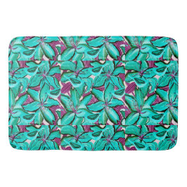 Aqua Lilies Bath Mat