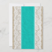 Aqua Linen Burlap & Lace Wedding Invitations (Dos)