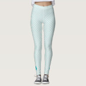Aqua Lotus Polka Dot Yoga Leggings (Devant)