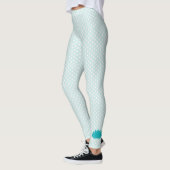 Aqua Lotus Polka Dot Yoga Leggings (Gauche)