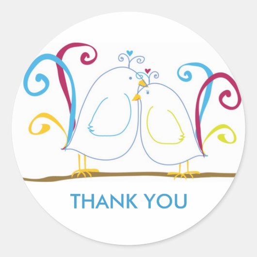 Aqua Love Bird Stickers - Personaliseer ze! (Voorkant)