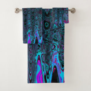 Aqua Magenta et Vagues Abstraites noires