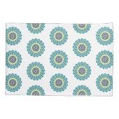 Aqua Mandala Pattern Boho Kussensloop (Achterkant)