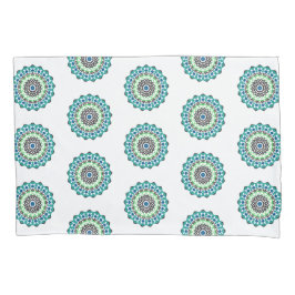 Aqua Mandala Pattern Boho Kussensloop
