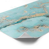 AQUA MARBLE AGATE 10 TABEL WEDDING SEATING CHART POSTER (Hoek)