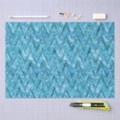 Aqua Marbled Chevron Tissuepapier (Craft)