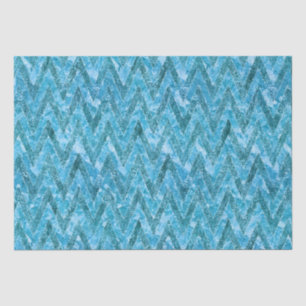 Aqua Marbled Chevron Tissuepapier