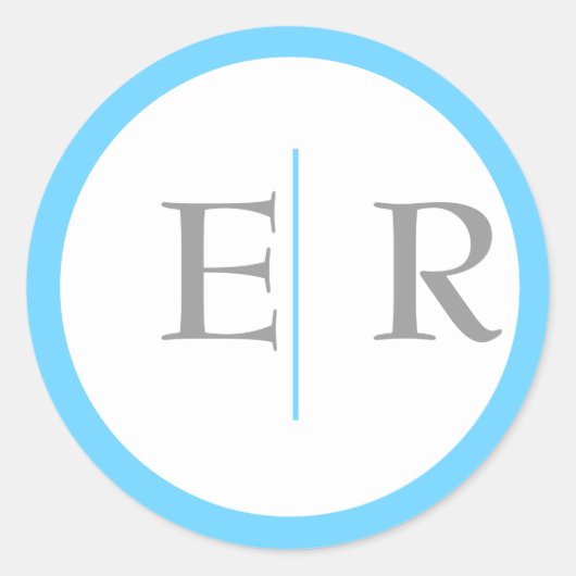 Aqua Marigold Monogram Stickers (Voorkant)