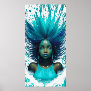 Aqua Marine Blauwgroen Water Fantasy Afrikaans Mei Poster