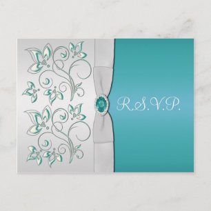 Aqua-marine en Silver R.S.V.P. Briefkaart