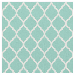 Aqua Marokkaanse Quatrefoil Stof
