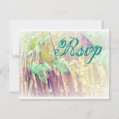 Aqua Mason Jars sur Fence Post Wedding Cartes RSVP (Dos)