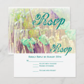 Aqua Mason Jars sur Fence Post Wedding Cartes RSVP (Devant / Derrière)