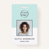 Aqua Medewerker Foto Bedrijf Logo ID Badge (Voorkant)