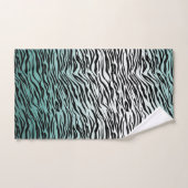Aqua Mint Black Zebra Print Ombre (Serviette à main)