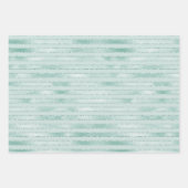 Aqua Mint Glitzy Glitter Stripes Inpakpapier Vel (Voorkant)