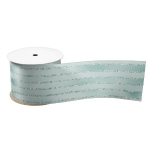 Aqua Mint Glitzy Glitter Stripes Lint