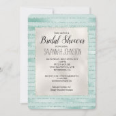 Aqua Mint Glitzy Stripes Vrijgezellenfeest Kaart (Voorkant)